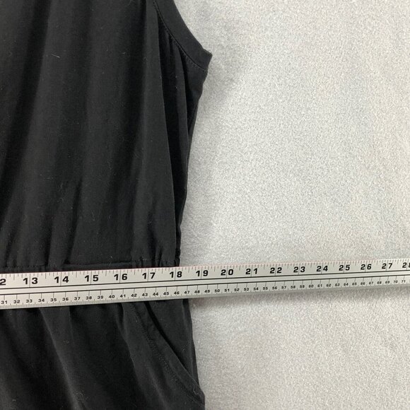 Lands' End Ponte Knit Pockets Maxi Dress Womens Large 14-16 Beach Stretch Black - Picture 6 of 10